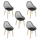 Kit 5 Cadeiras Cleo Cloe Clarice Web Jardim Assento Polipropi