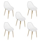 Kit 5 Cadeiras Cleo Cloe Clarice Web Jardim Assento Polipropi