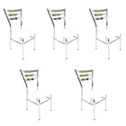 Kit 5 Cadeiras De Cozinha Com Reforço Cromada Assento Branco