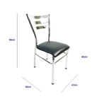 Kit 5 Cadeiras De Cozinha Com Reforço Cromada Assento Preto -