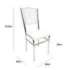 Kit 5 Cadeiras De Cozinha Com Reforço Cromada Encosto Grade A