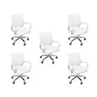Kit 5 Cadeiras De Escritório Begonia Mesh Ergonômico Branco