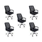 Kit 5 Cadeiras De Escritório Esteirinha Mesh Ergonômica - Pre