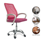Kit 5 Cadeiras De Escritório Esteirinha Mesh Ergonômica - Rosa