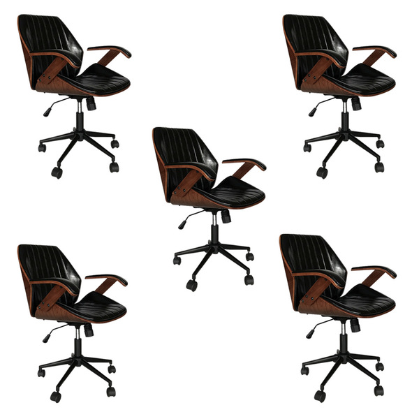 Kit 5 Cadeiras De Escritório Giratórias Com Regulagem De Altu