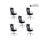 Kit 5 Cadeiras De Escritorio Nagano Tela Mesh Ergonômica - Pr