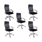 Kit 5 Cadeiras De Escritorio Nagano Tela Mesh Ergonômica - Pr