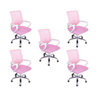 Kit 5 Cadeiras De Escritório Oficial Begônia Mesh Ergonômico
