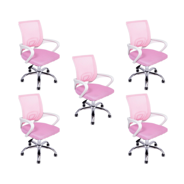 Kit 5 Cadeiras De Escritório Oficial Begônia Mesh Ergonômico