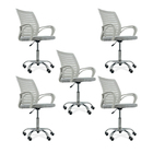 Kit 5 Cadeiras De Escritório Secretaria Diretor Roma Ergonômi