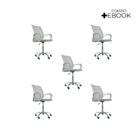 Kit 5 Cadeiras De Escritório Secretaria Diretor Roma Ergonômi