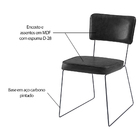 Kit 5 Cadeiras De Jantar Decorativa Base Aço Preto Luigi Pu P