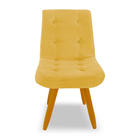 Kit 5 Cadeiras De Jantar Eames Estofada Suede Amarelo - Monta