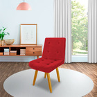 Kit 5 Cadeiras De Jantar Eames Estofada Suede Vermelho - Mont