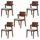 Kit 5 Cadeiras De Jantar Encosto Laminado Demetra Poliéster O