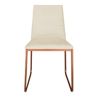 Kit 5 Cadeiras De Jantar Estofada Lille Base Bronze Veludo Be