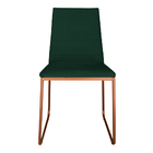 Kit 5 Cadeiras De Jantar Estofada Lille Base Bronze Veludo Ve