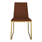 Kit 5 Cadeiras De Jantar Estofada Lille Base Gold Veludo Terr