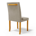 Kit 5 Cadeiras De Sala De Jantar Estofadas Veiga Madeira Maci