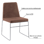 Kit 5 Cadeiras Decorativa Sala De Jantar Anne Camurça Marrom