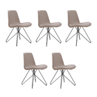 Kit 5 Cadeiras Decorativa Sala De Jantar Base De Aço Meyer Li
