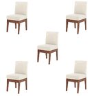 Kit 5 Cadeiras Decorativa Sala De Jantar Madeira Maciça Braga