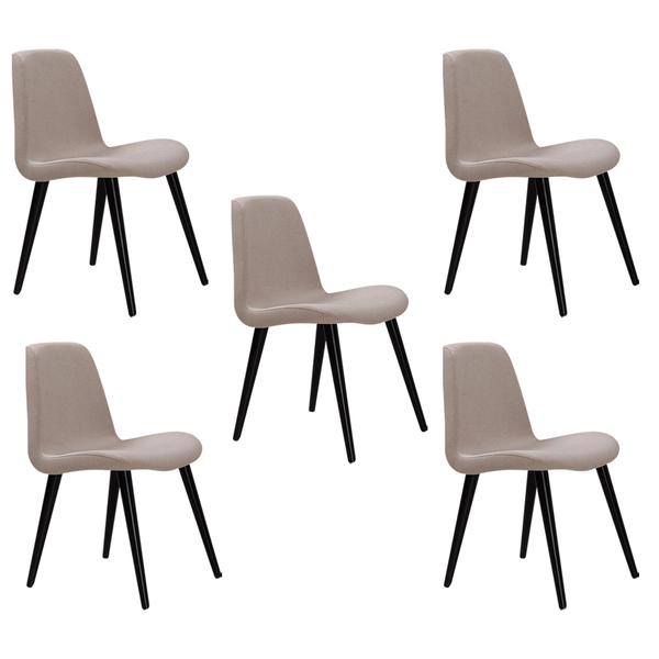 Kit 5 Cadeiras Decorativa Sala De Jantar Pés De Madeira Meyer