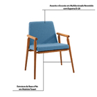 Kit 5 Cadeiras Decorativa Sala De Jantar Sidnei Linho Azul G1