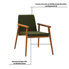 Kit 5 Cadeiras Decorativa Sala De Jantar Sidnei Veludo Verde