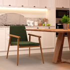 Kit 5 Cadeiras Decorativa Sala De Jantar Sidnei Veludo Verde