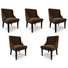 Kit 5 Cadeiras Decorativas Sala De Jantar Base Fixa De Madeir