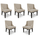 Kit 5 Cadeiras Decorativas Sala De Jantar Base Fixa De Madeir