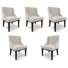 Kit 5 Cadeiras Decorativas Sala De Jantar Base Fixa De Madeir