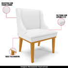 Kit 5 Cadeiras Decorativas Sala De Jantar Base Fixa De Madeir