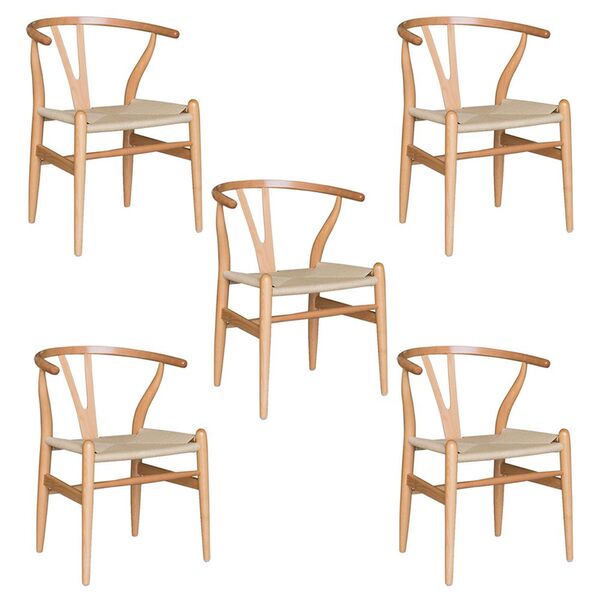 Kit 5 Cadeiras Decorativas Sala De Jantar E Cozinha Bella Mad