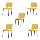 Kit 5 Cadeiras Decorativas Sala De Jantar Fennel Linho Amarel