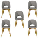 Kit 5 Cadeiras Decorativas Sala De Jantar Madeira Maciça Hada