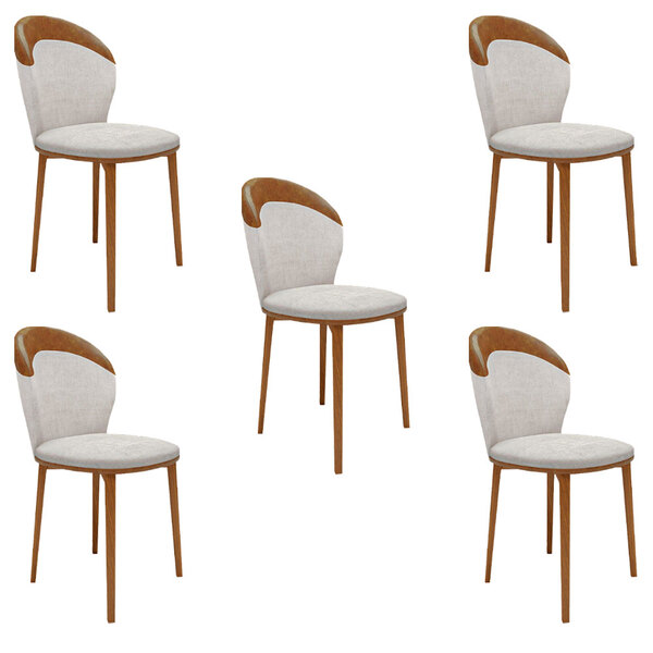 Kit 5 Cadeiras Decorativas Sala De Jantar Madeira Maciça Pusk