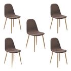 Kit 5 Cadeiras Decorativas Sala E Escritório Base Claro Emoti