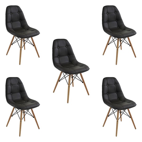 Kit 5 Cadeiras Decorativas Sala E Escritório Cadenna Pu Sinté