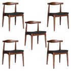 Kit 5 Cadeiras Decorativas Sala E Escritório Nami Madeira Tab