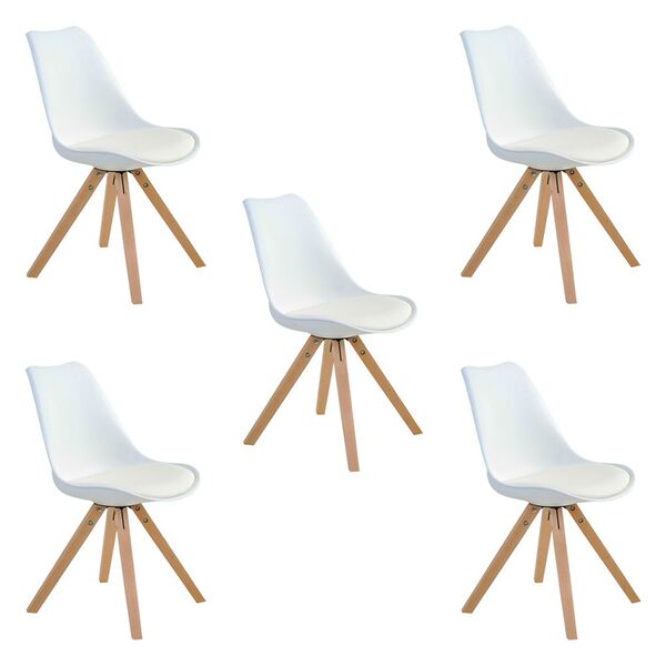 Kit 5 Cadeiras Decorativas Sala E Escritório Neo (pp) Branco