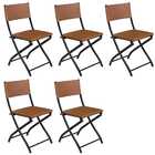 Kit 5 Cadeiras Dobravel Caramelo- Bar, Restaurante Aço Junco