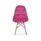 Kit 5 Cadeiras Eiffel Botonê Estofada Veludo Base Madeira Rosa