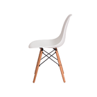 Kit 5 Cadeiras Eiffel Eames DSW Branco Base Madeira