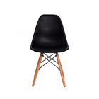 Kit 5 Cadeiras Eiffel Eames DSW Preta Base Madeira