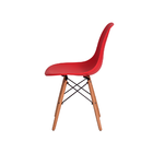 Kit 5 Cadeiras Eiffel Eames DSW Vermelha Base Madeira