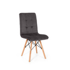 Kit 5 Cadeiras Eiffel Gomos Veludo Estofada Base Madeira Graf