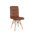 Kit 5 Cadeiras Eiffel Gomos Veludo Estofada Base Madeira Marr