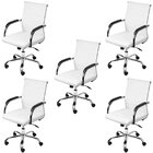 Kit 5 Cadeiras Escritório Diretor Com Rodízio Esteirinha Flor